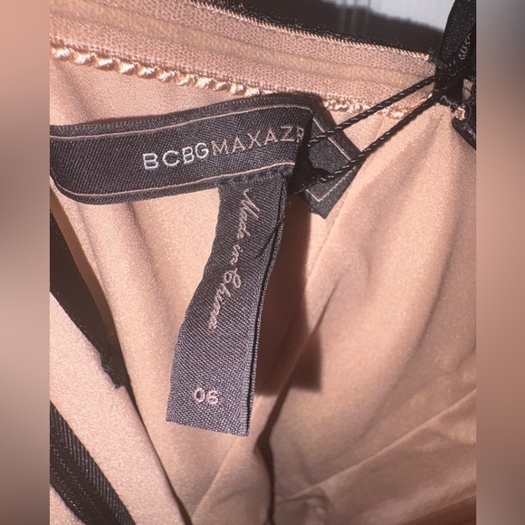 NWT BCBG Max Azria Noelle black/nude strapless and ruffled dress size 6 - Picture 5 of 6